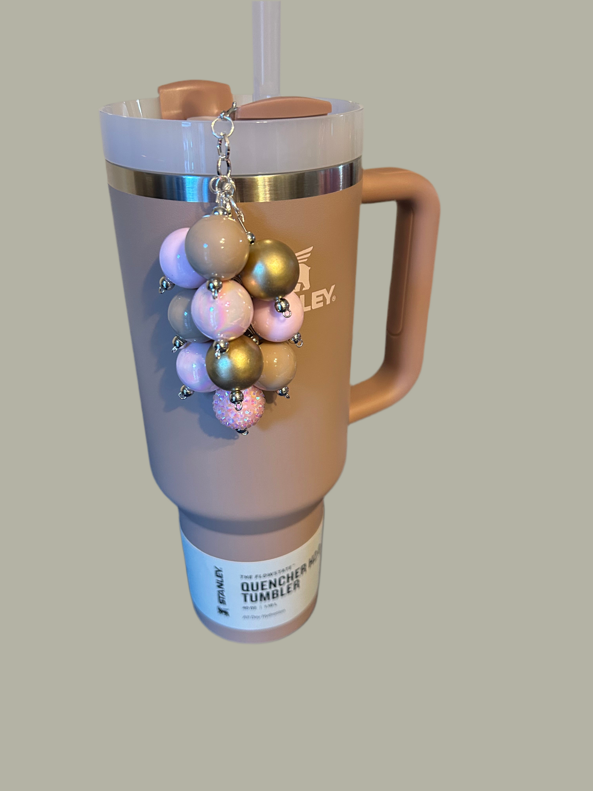 Almond Rose Bauble Straw Charm