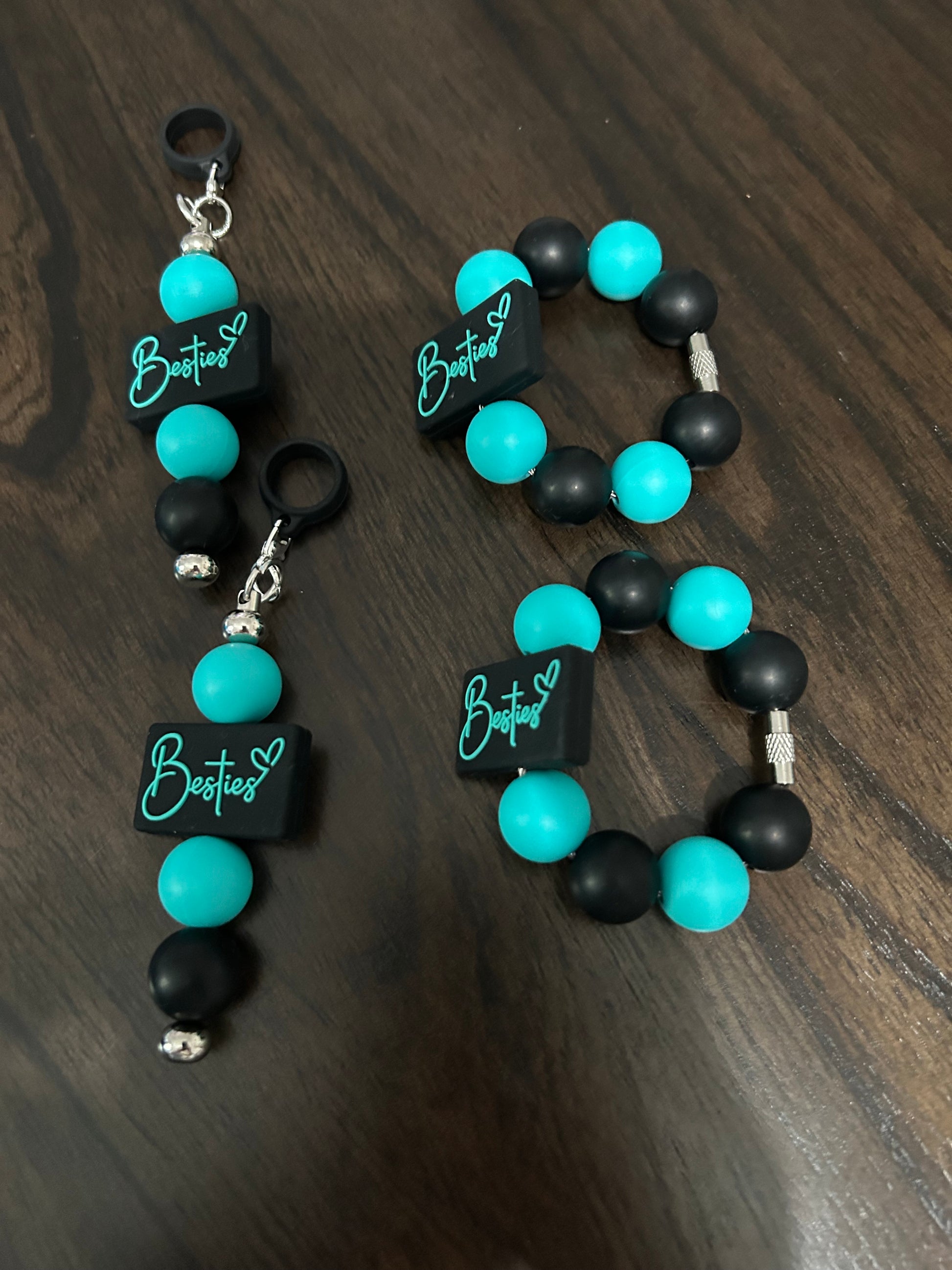 Besties Straw and Handle Charm sets