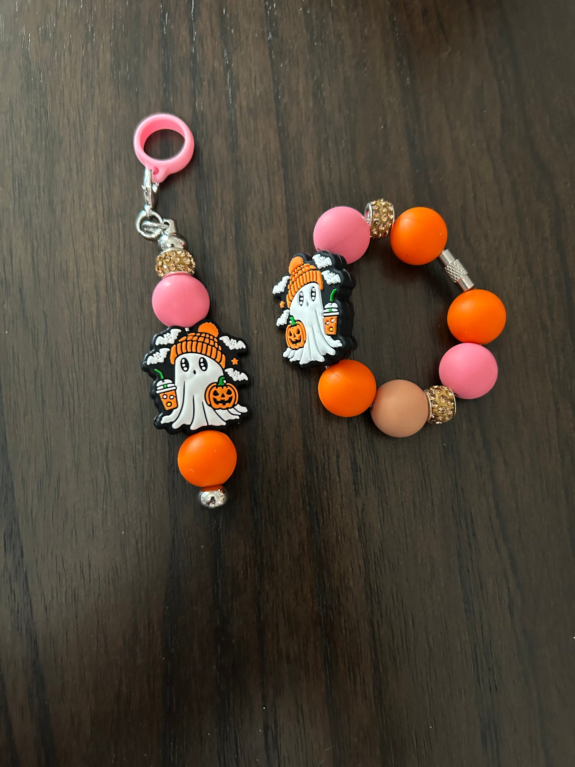 Ghost Straw and Handle Charm set