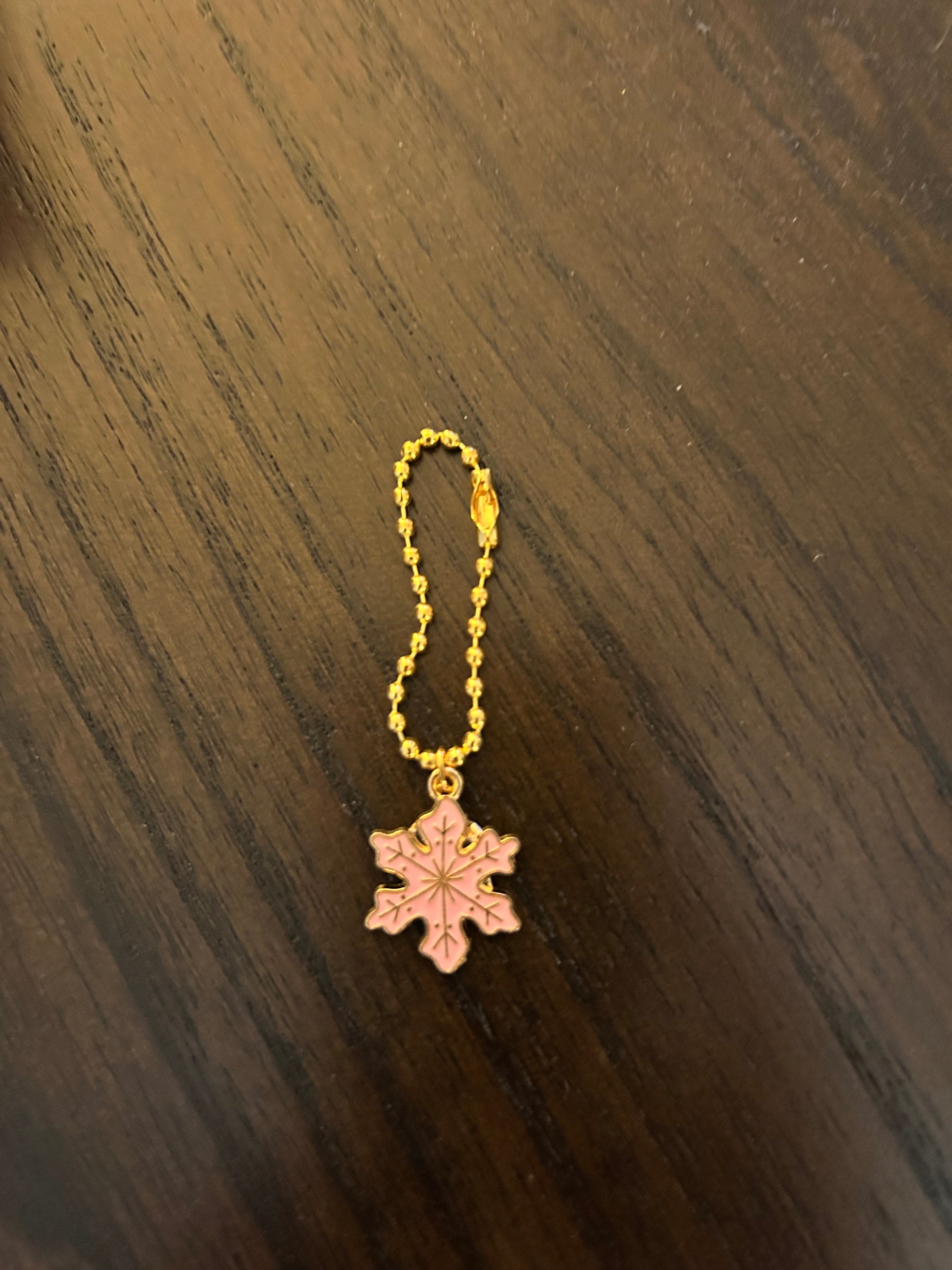 Pink Snowflake Handle Charm