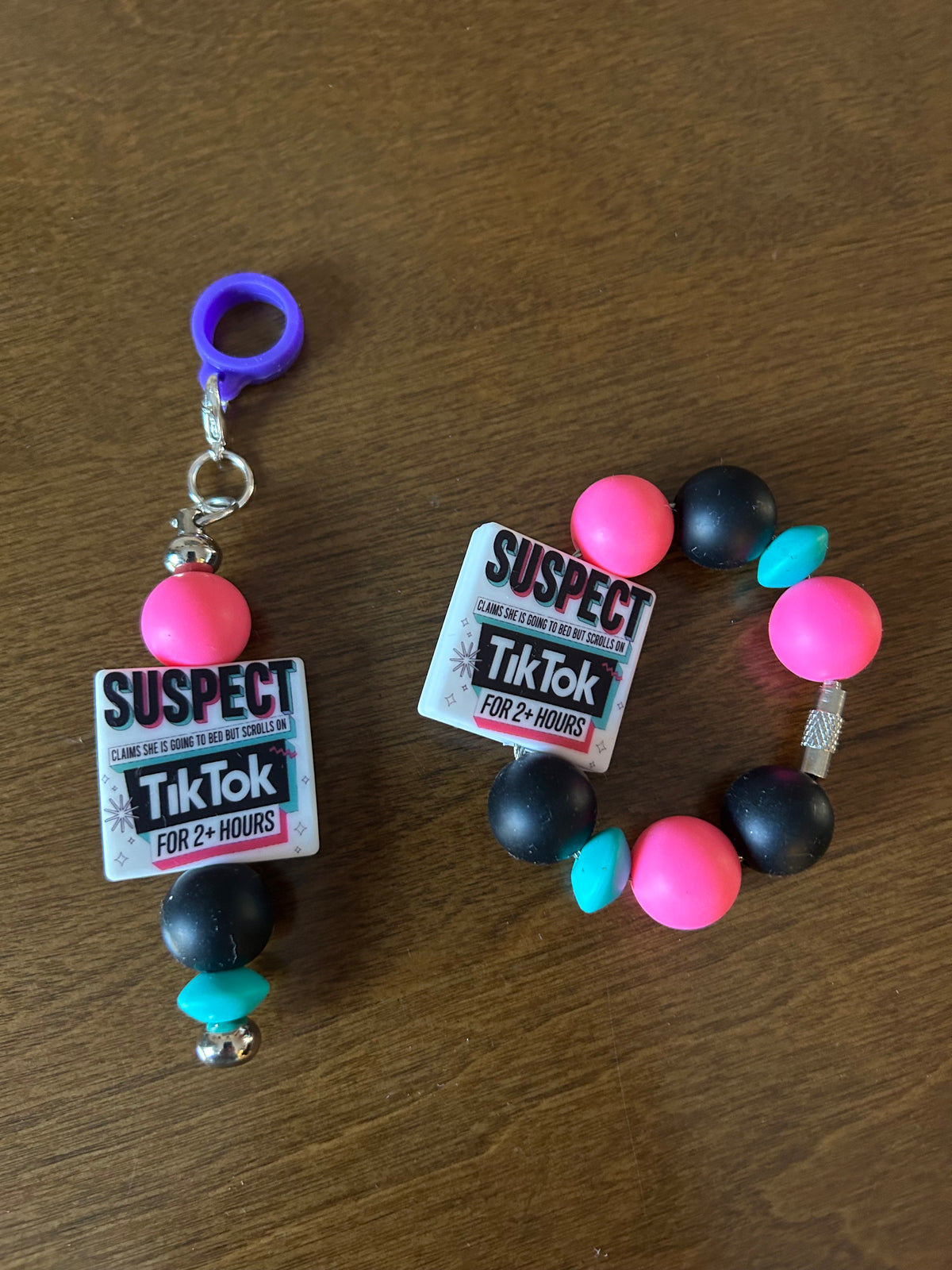 Tik Tok Straw and Handle Charm set