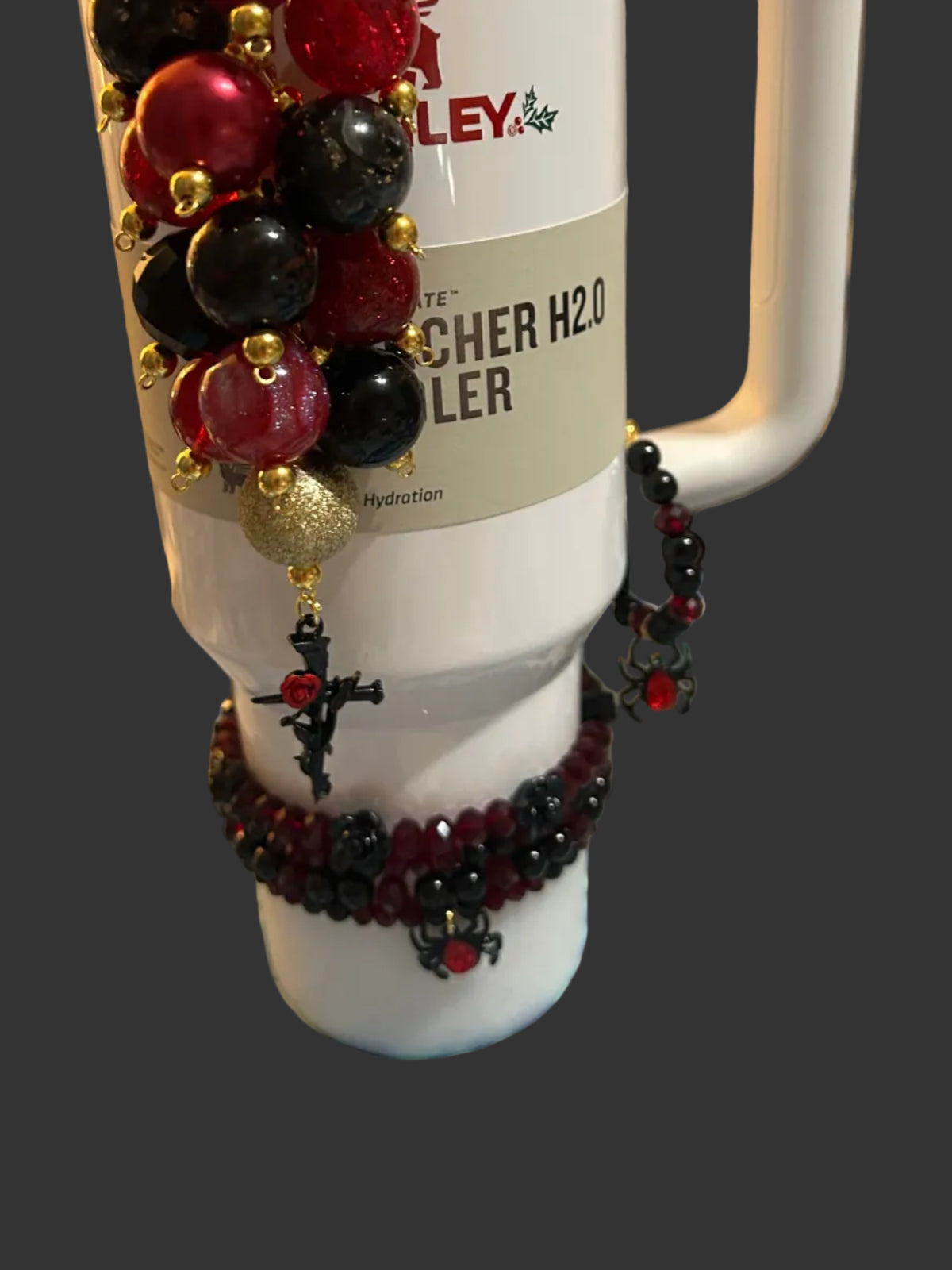 Bordeaux Rose and Spider Bracelet Stack