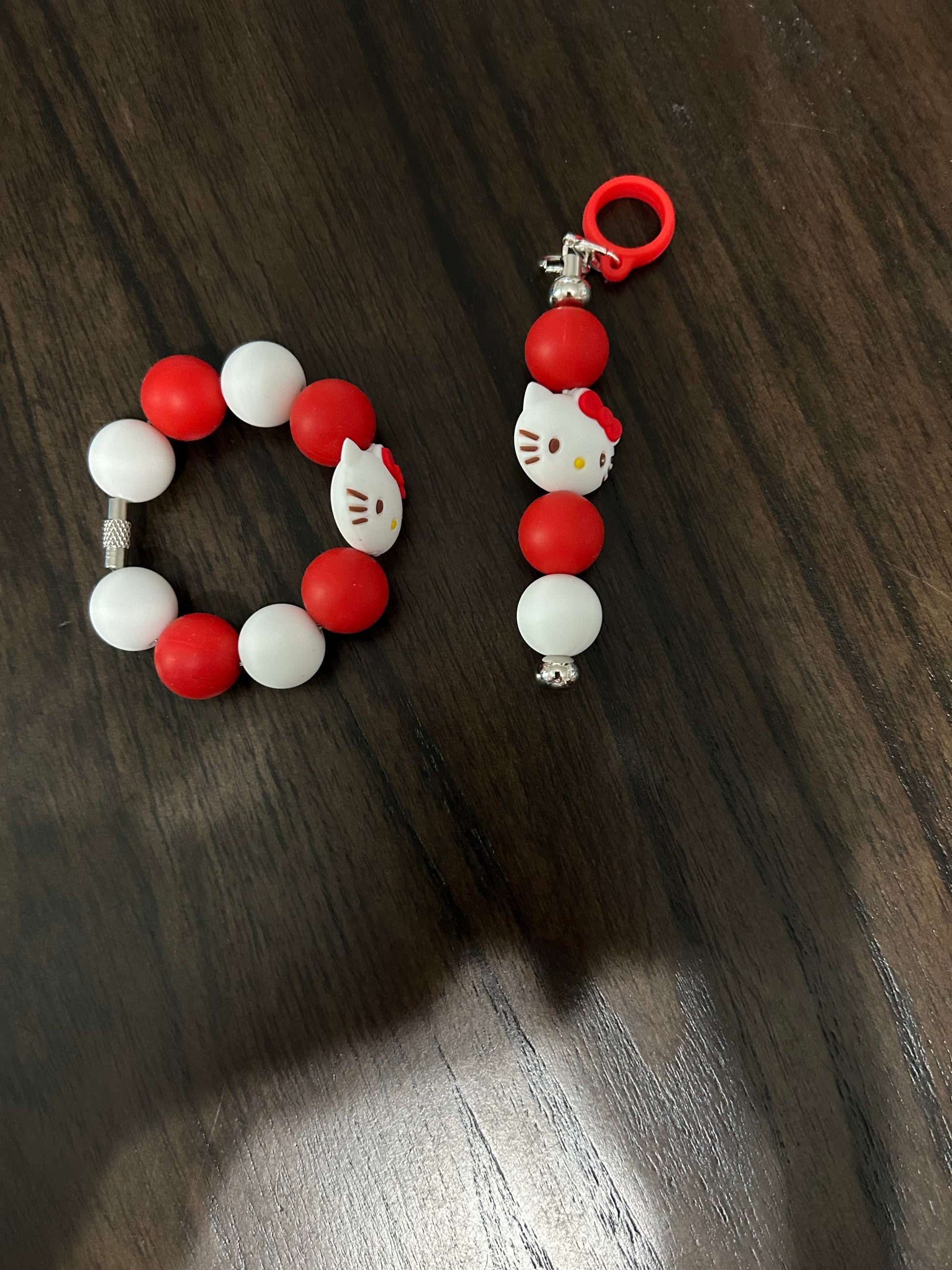 Cat Straw and Handle Charm set
