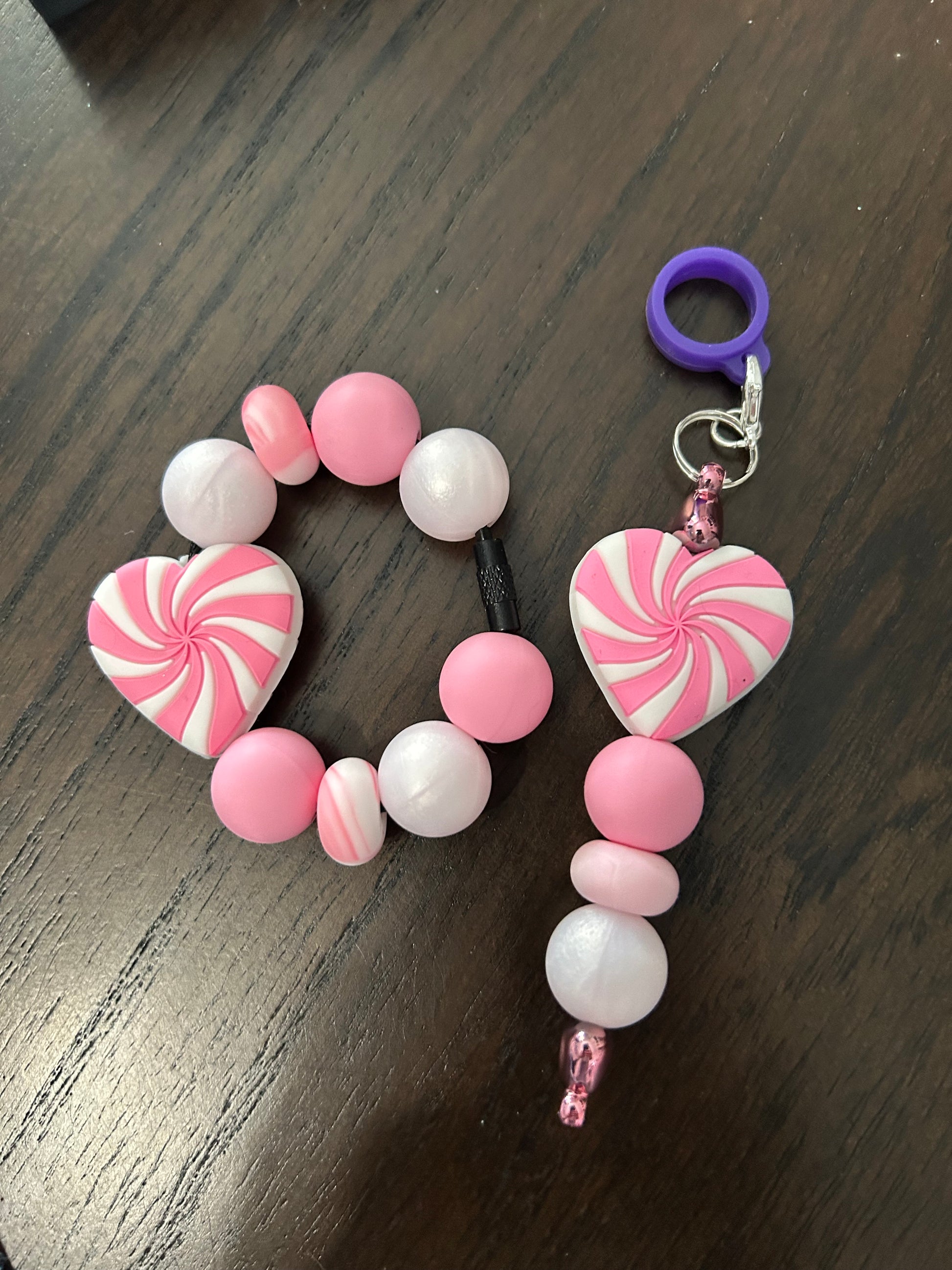 Heart Straw and Handle Charm set