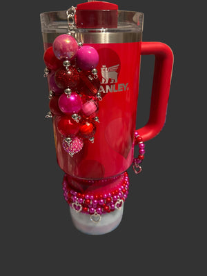 Pink and Red Heart Bracelet Stack