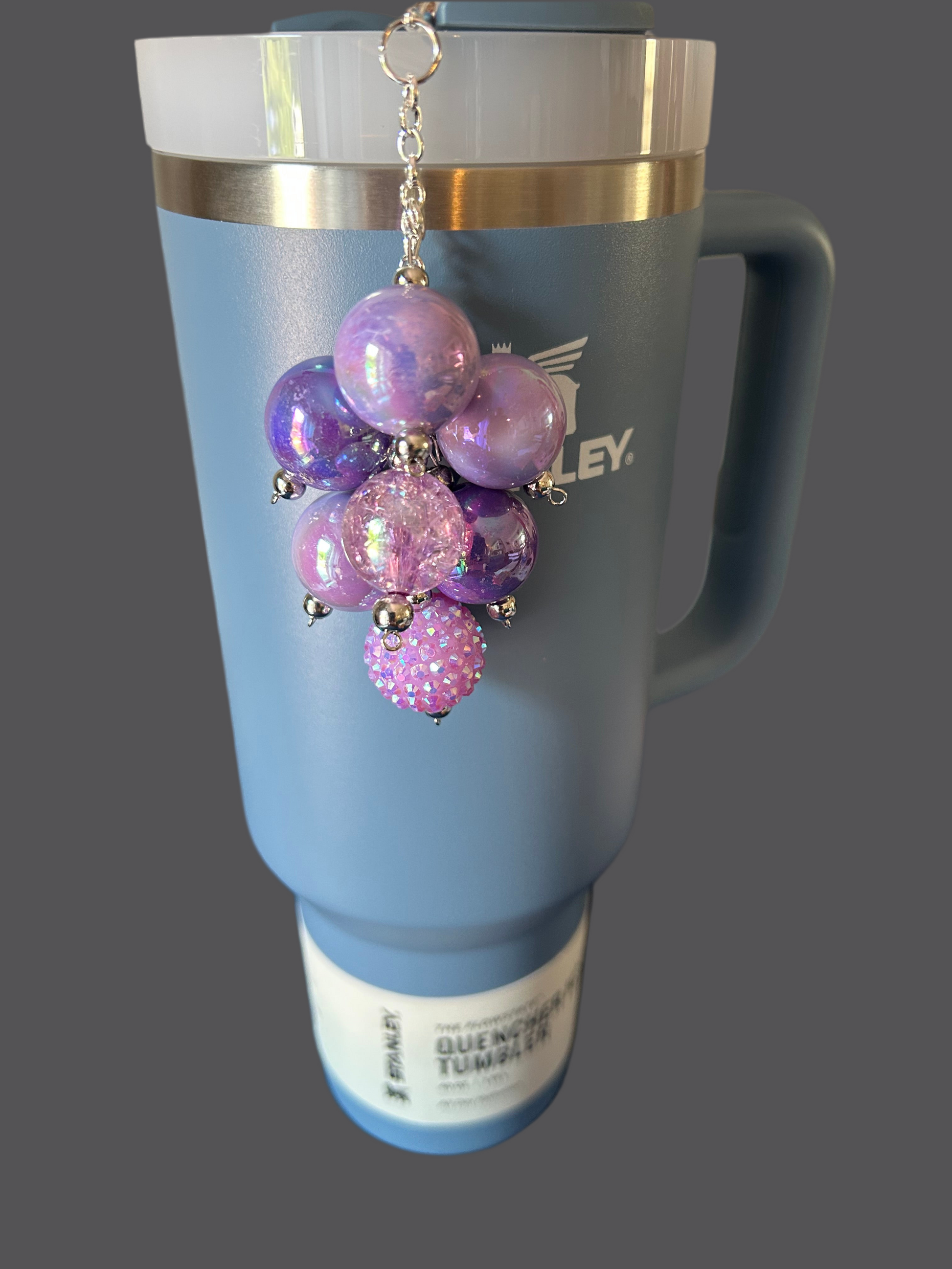 Sparkling Purple Bauble Straw Charm