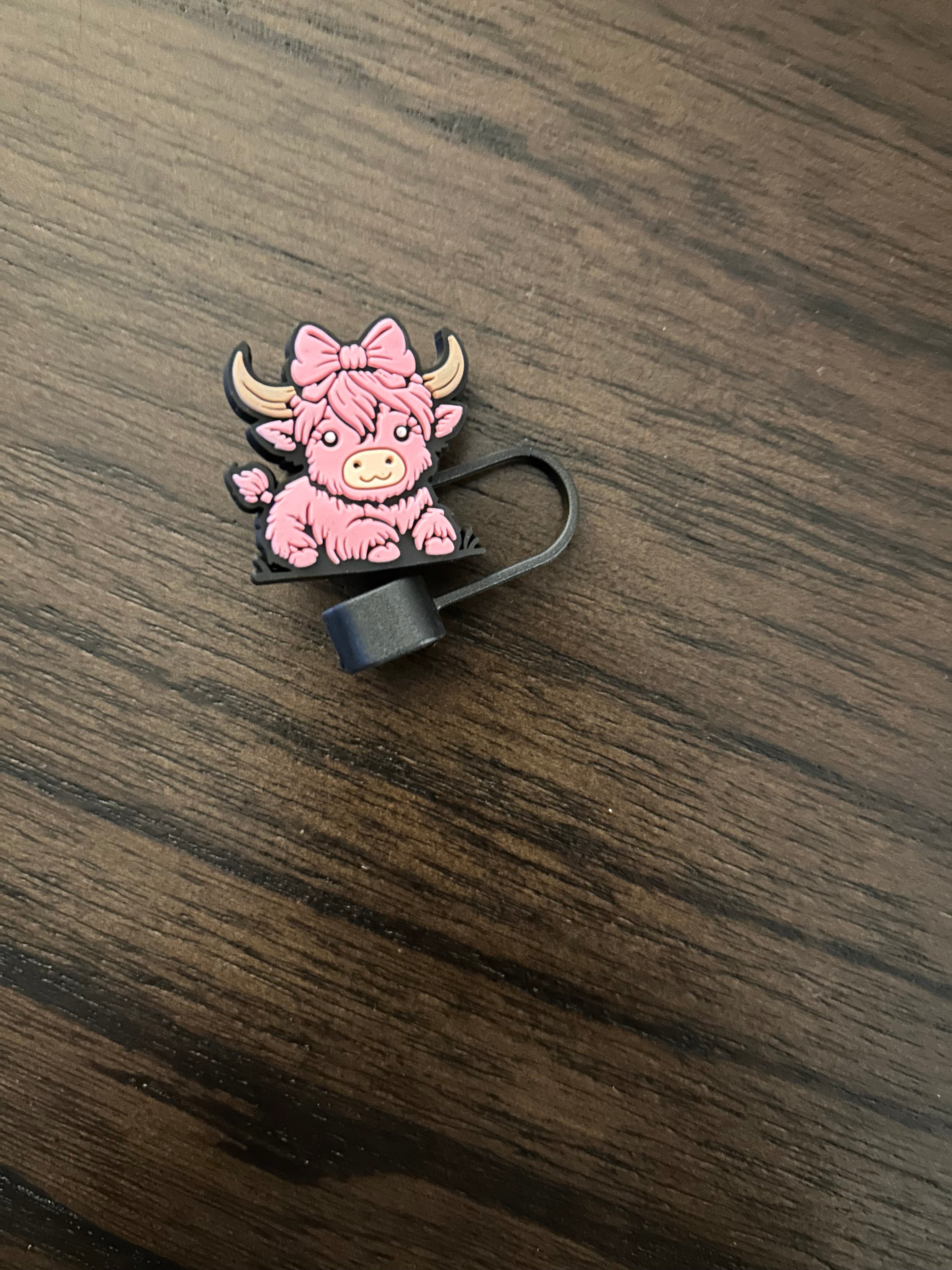 Highland Cow Straw Topper