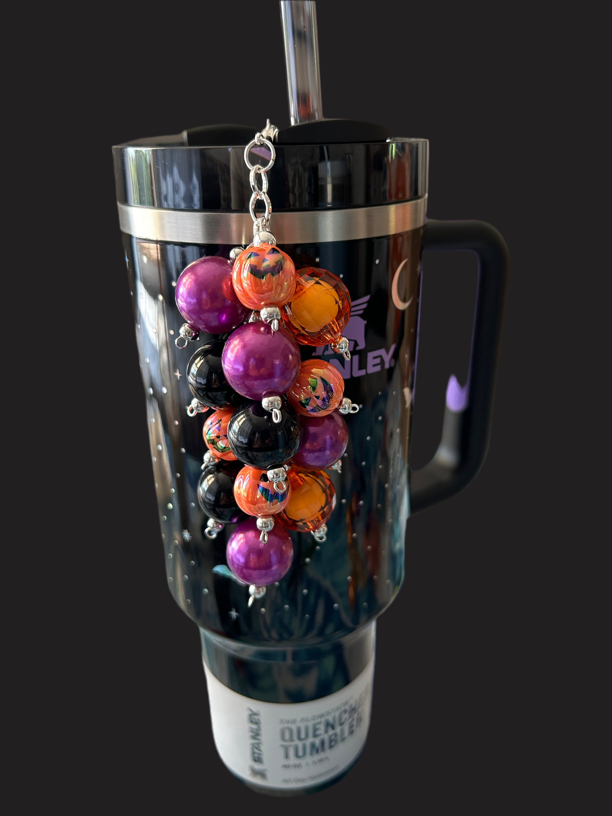 Halloween Pumpkin Bauble Straw Charm