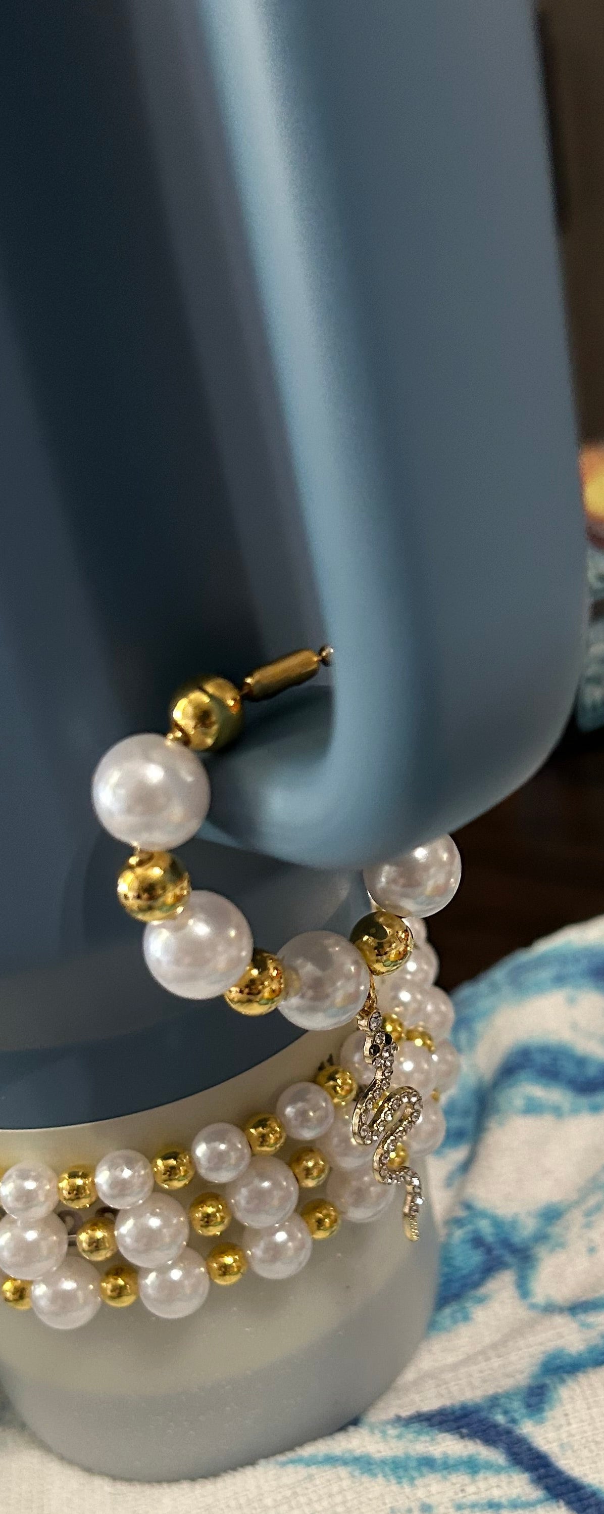 White Snake Handle Charm