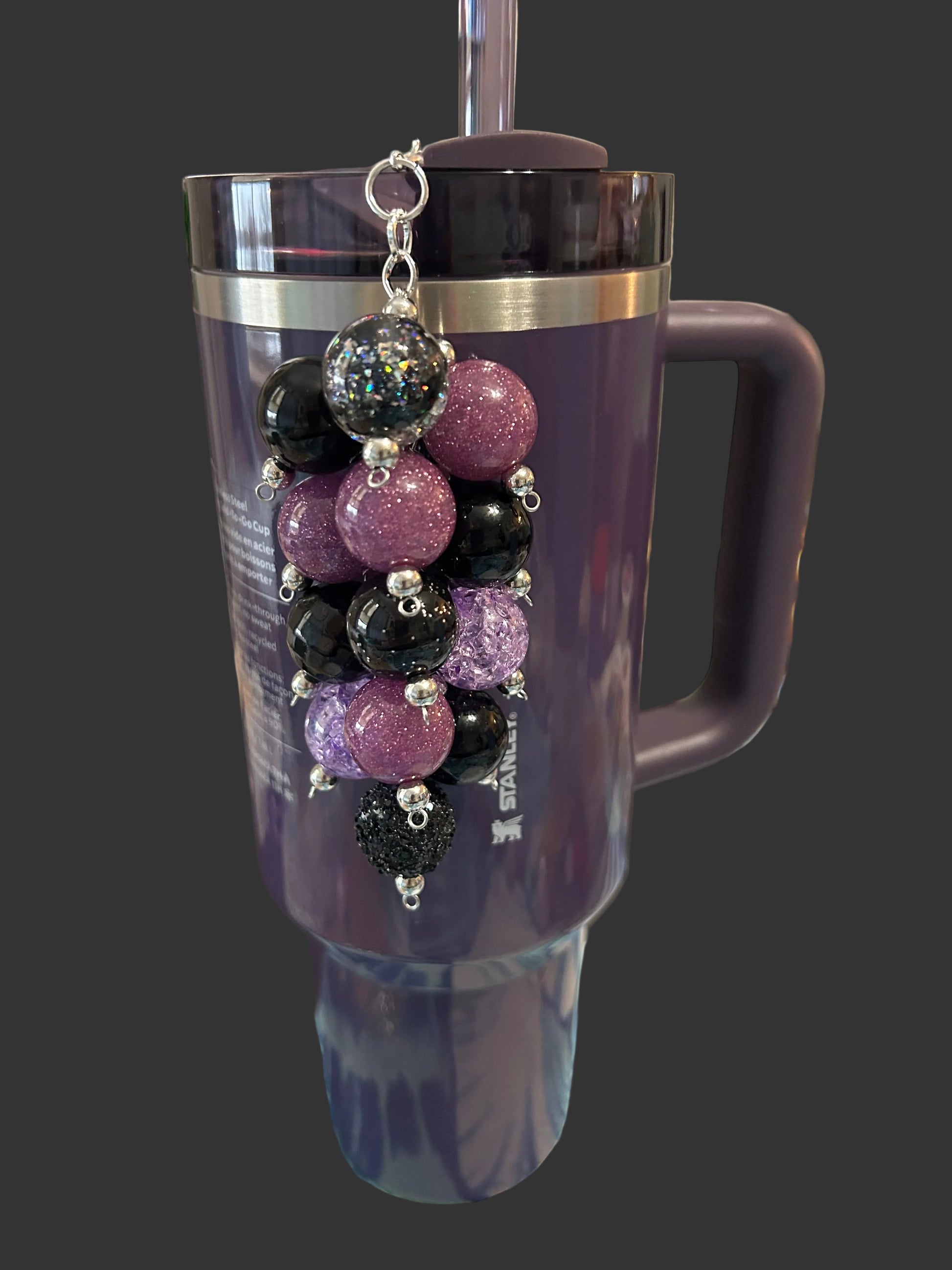 Plum Bauble Straw Charm