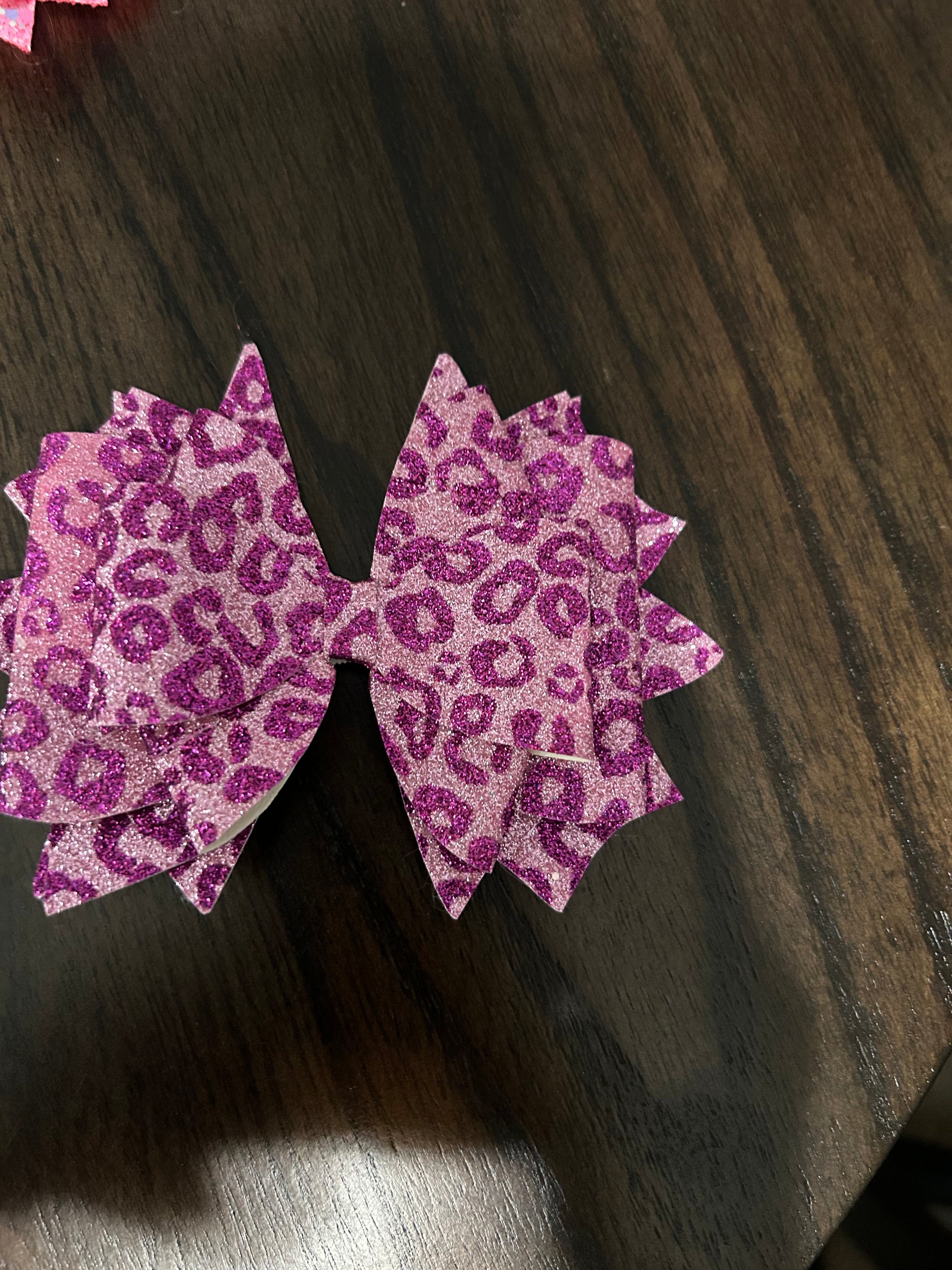 Pink Leopard Print Bow