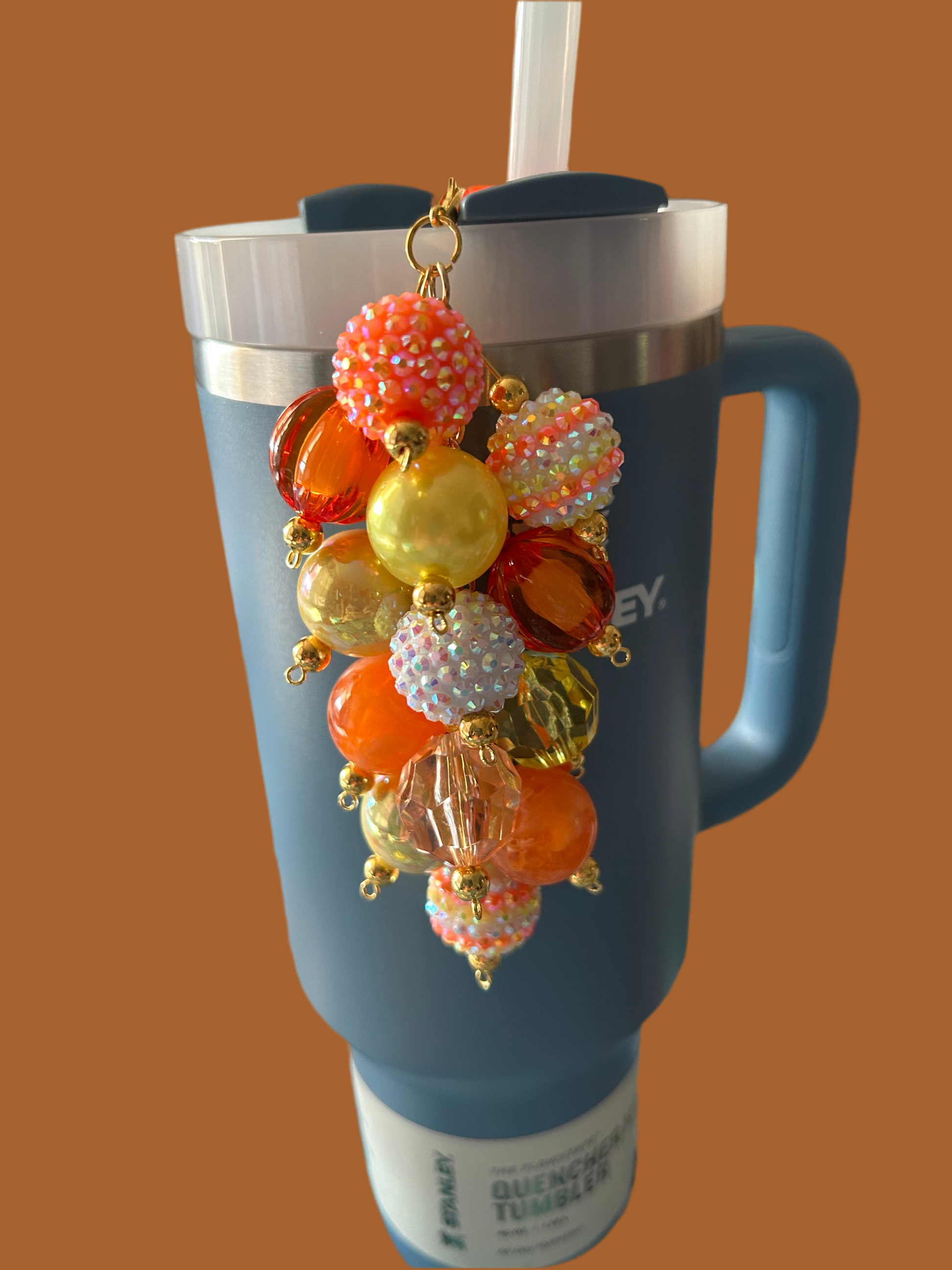 Candy Corn Bauble Straw Charm