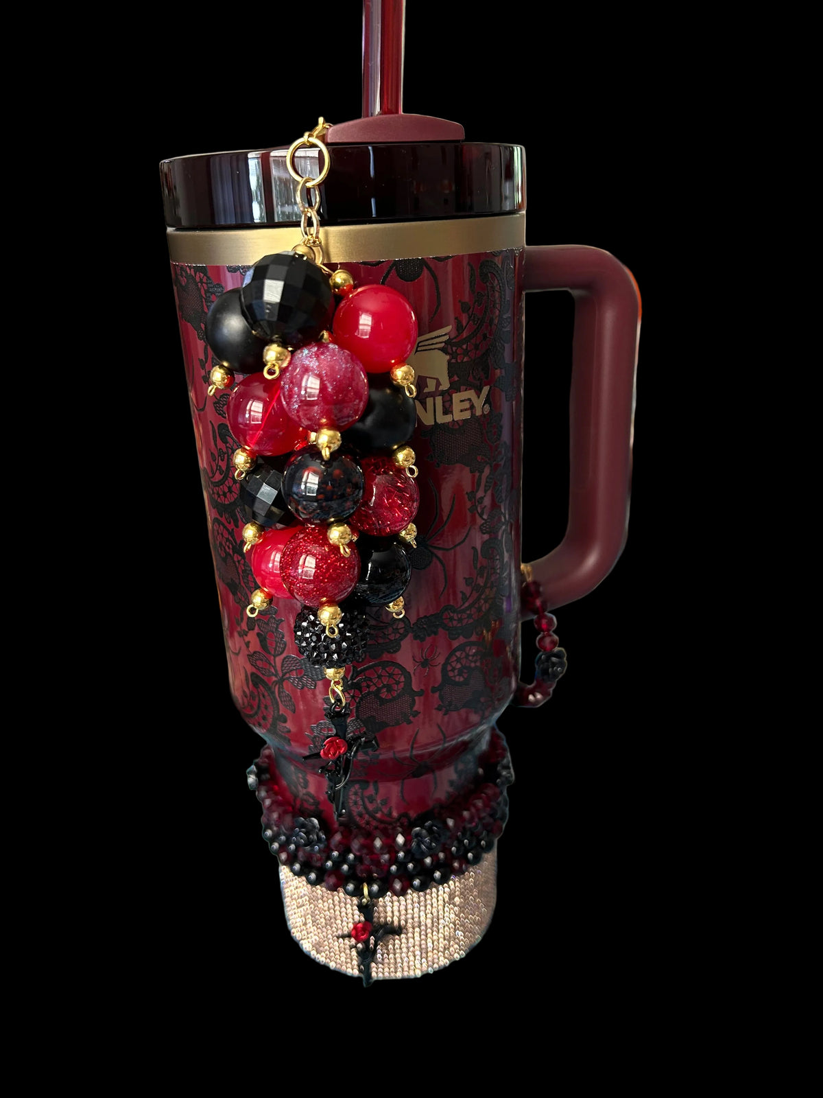 Bordeaux Rose Handle Charm