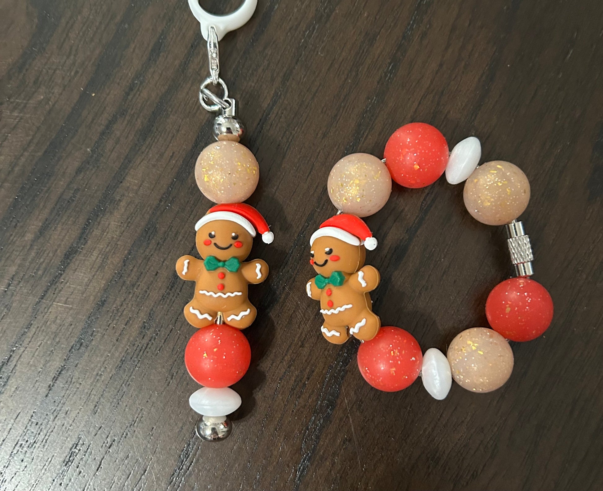 Gingerbread Straw and Handle Charm set