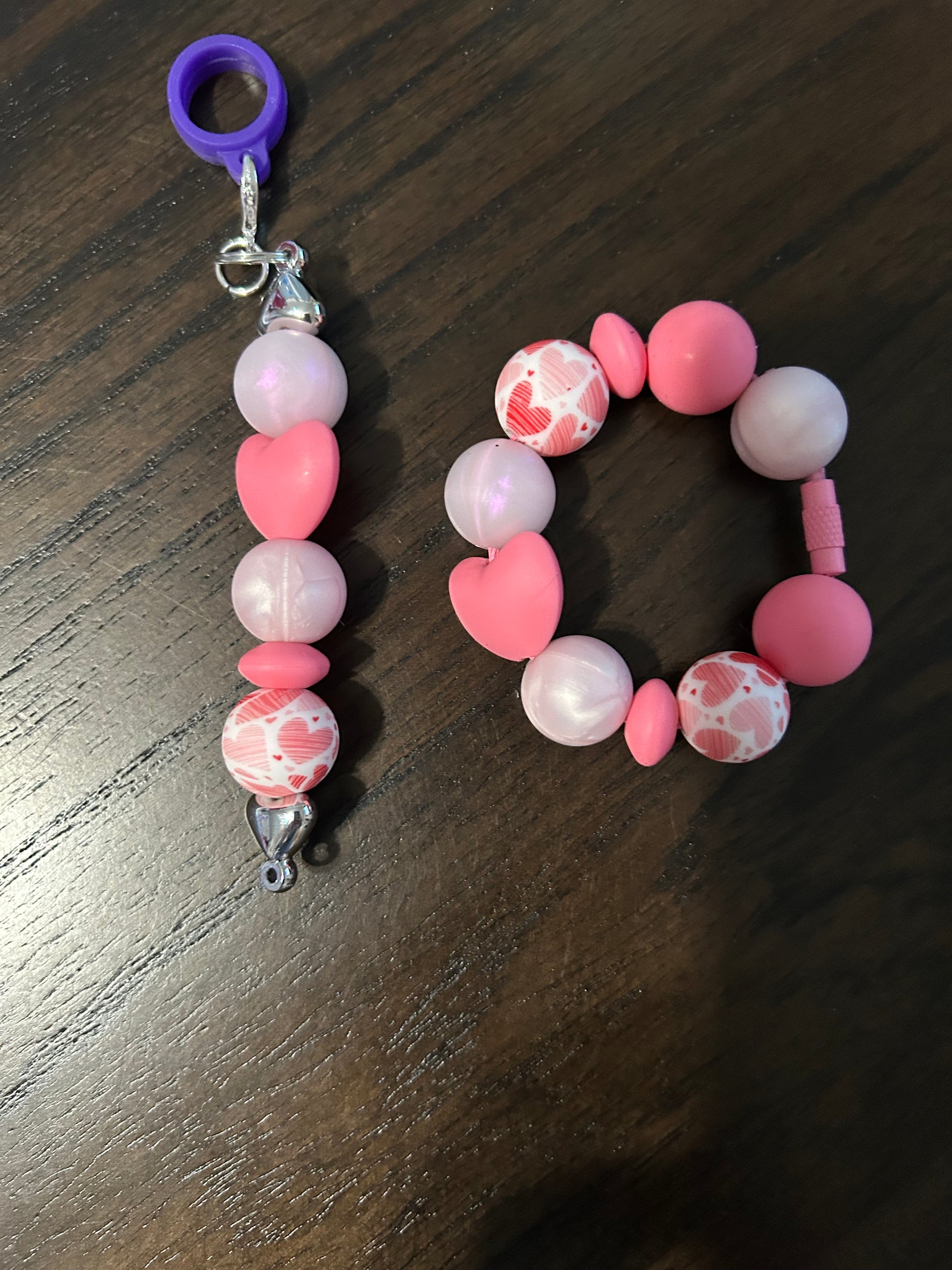 Heart Straw and Handle Charm set