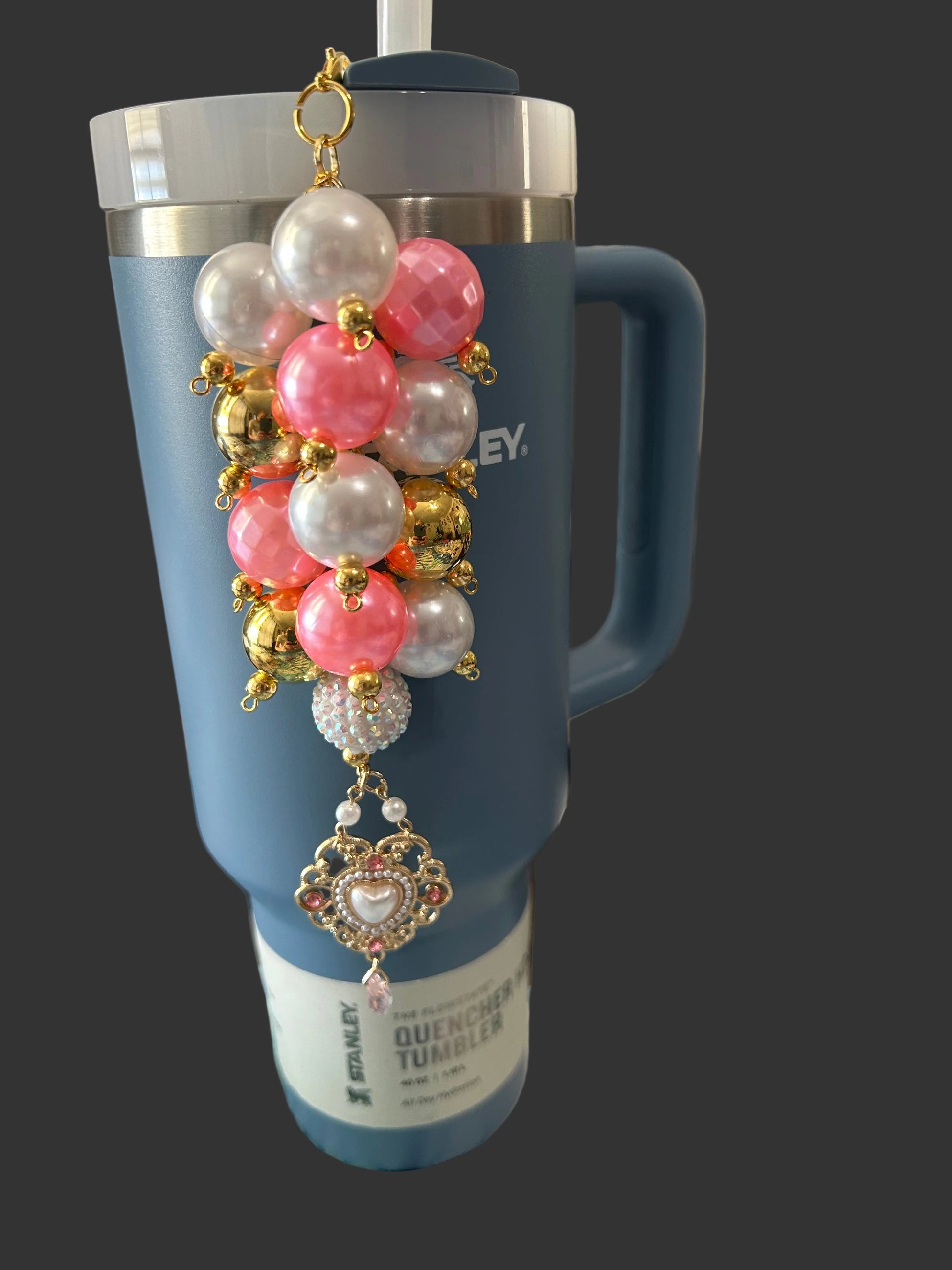 Heart Deluxe Bauble Straw Charm