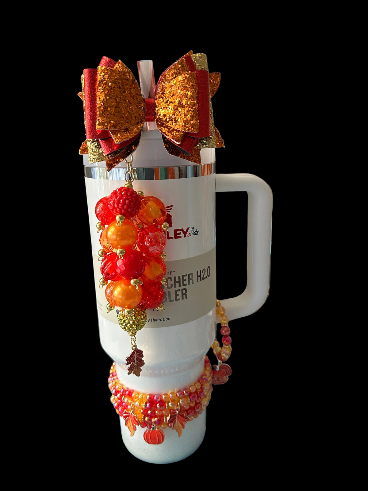 Fall Leaves Bauble Straw Charm