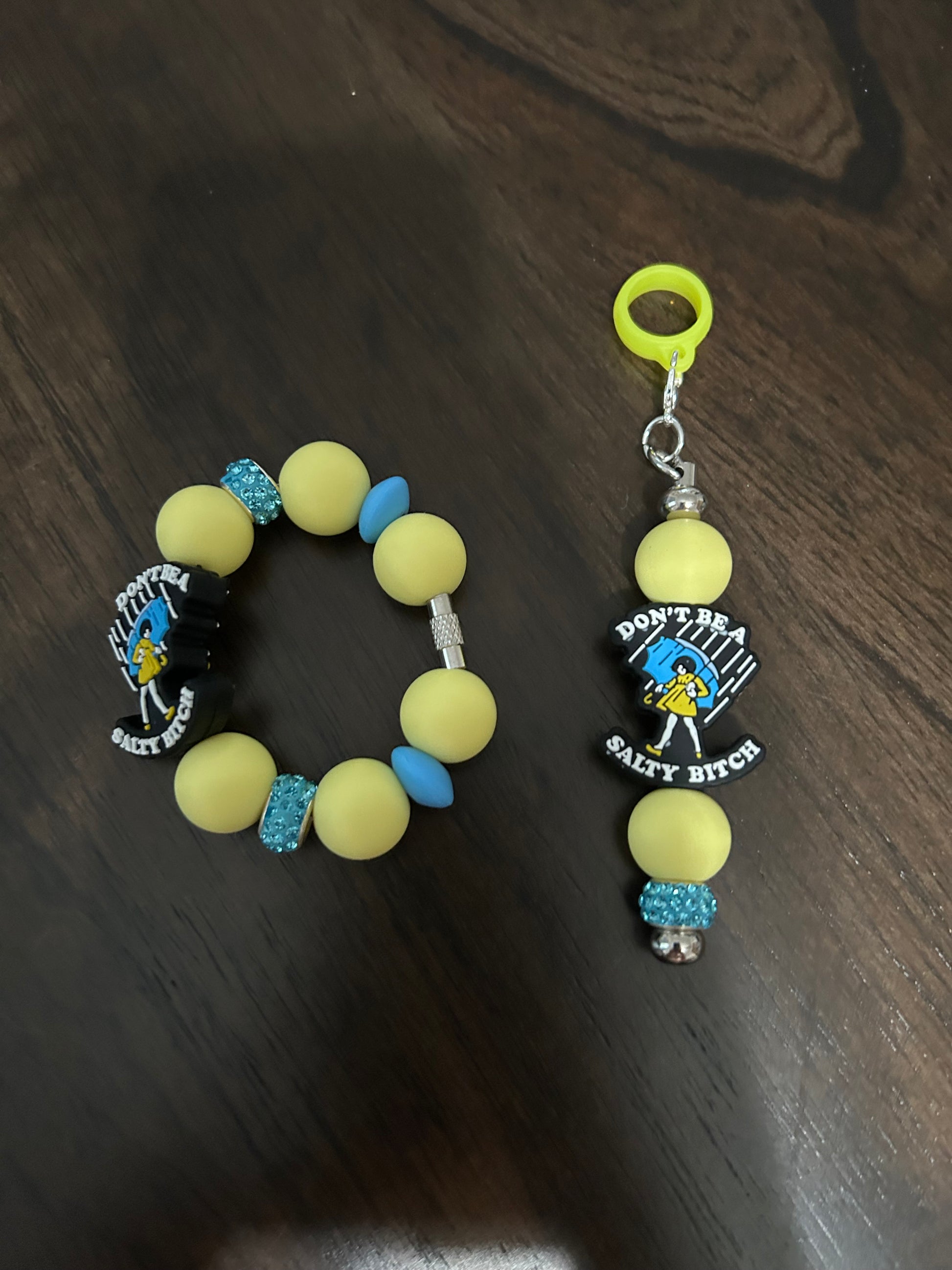 Salty Girl Straw and Handle Charm