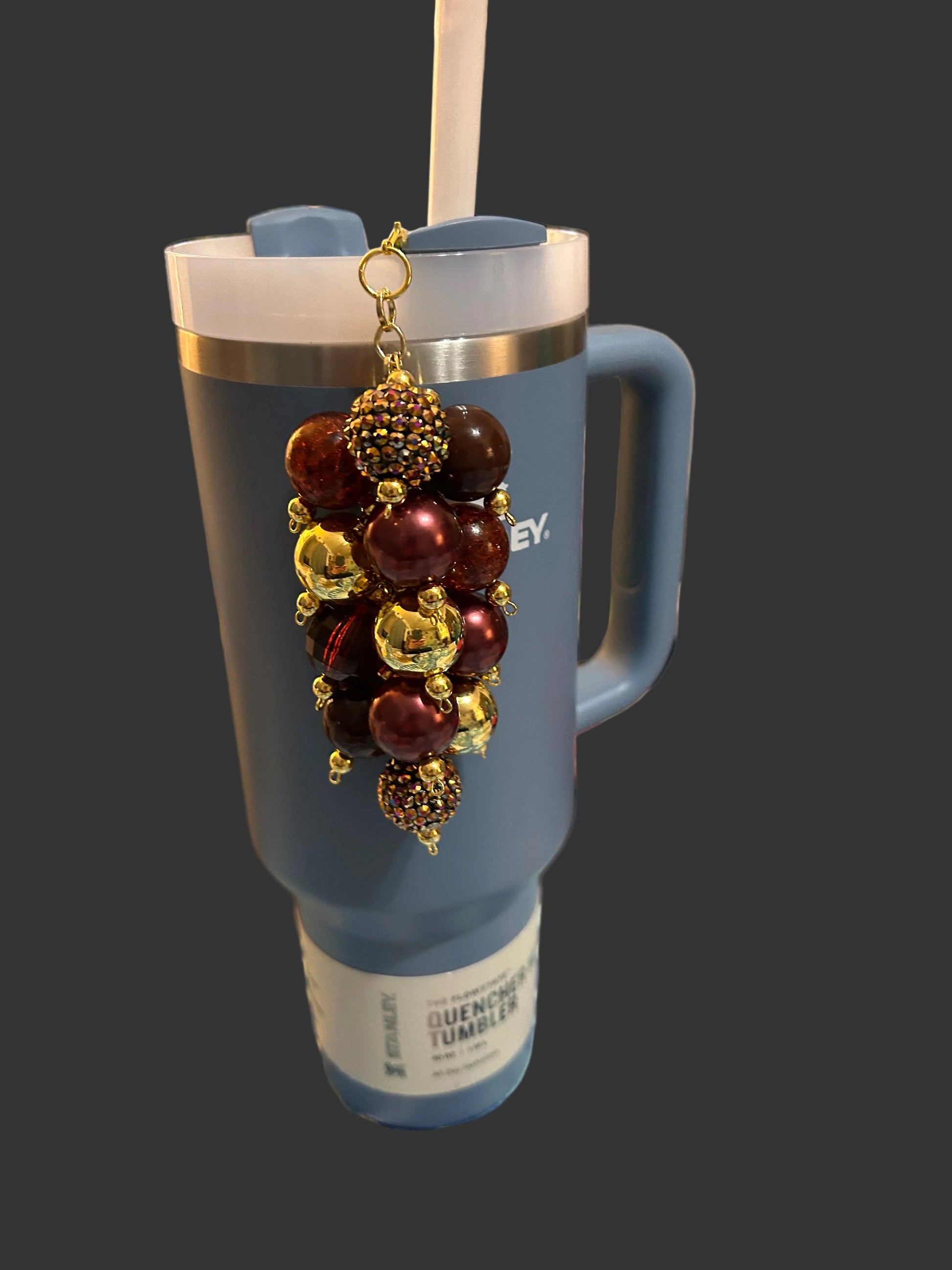 Chocolate Gold Bauble Straw Charm