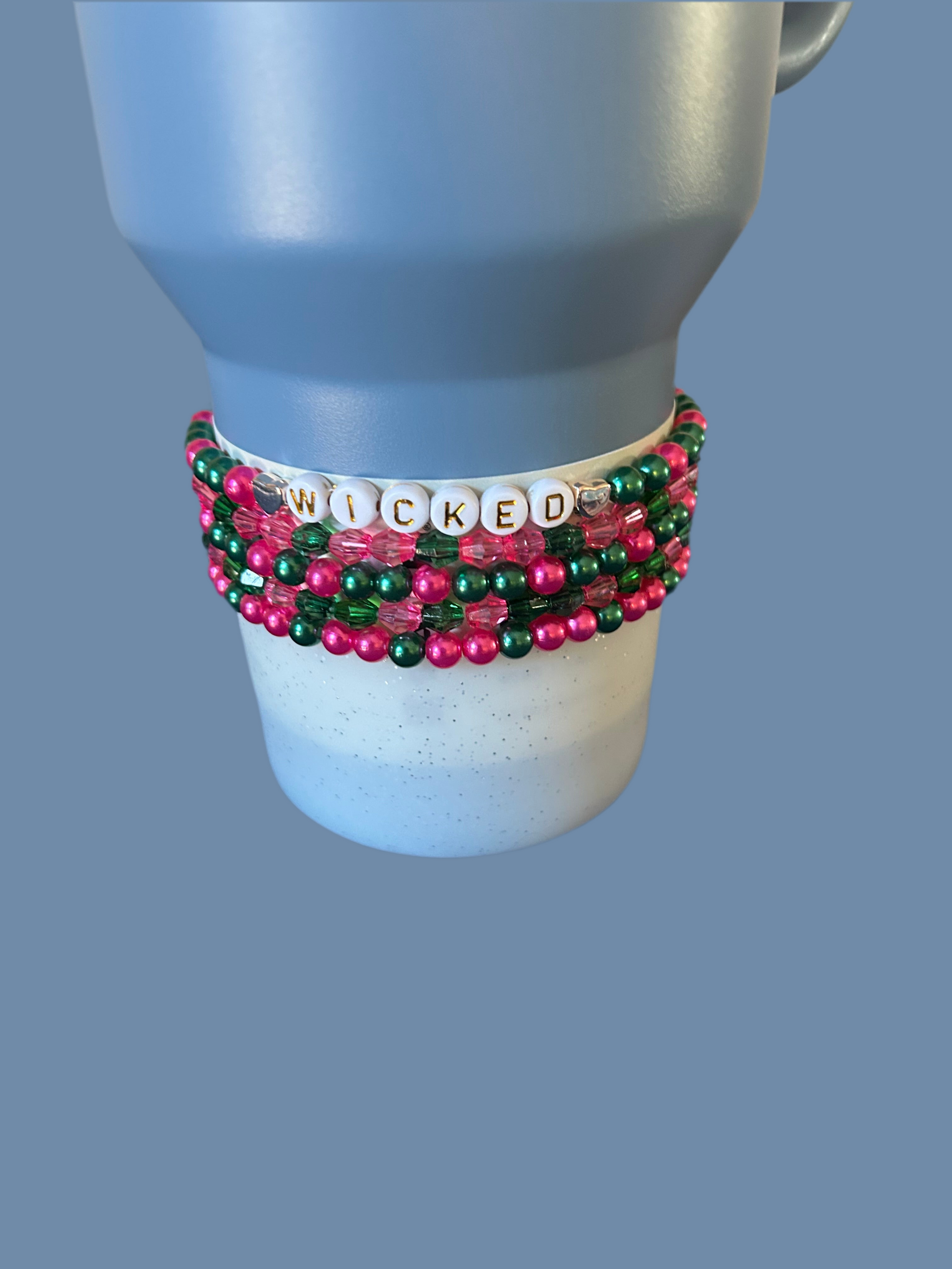 Pink and Green Bracelet Stack