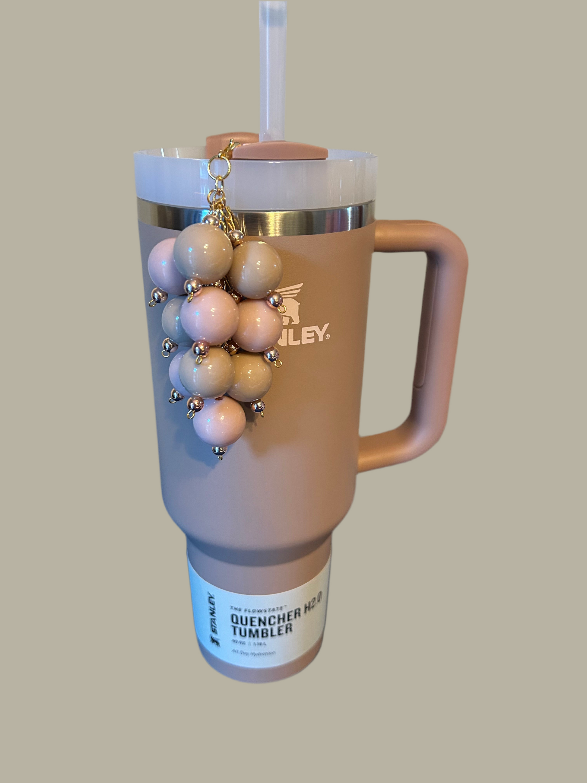 Almond Rose Bauble Straw Charm