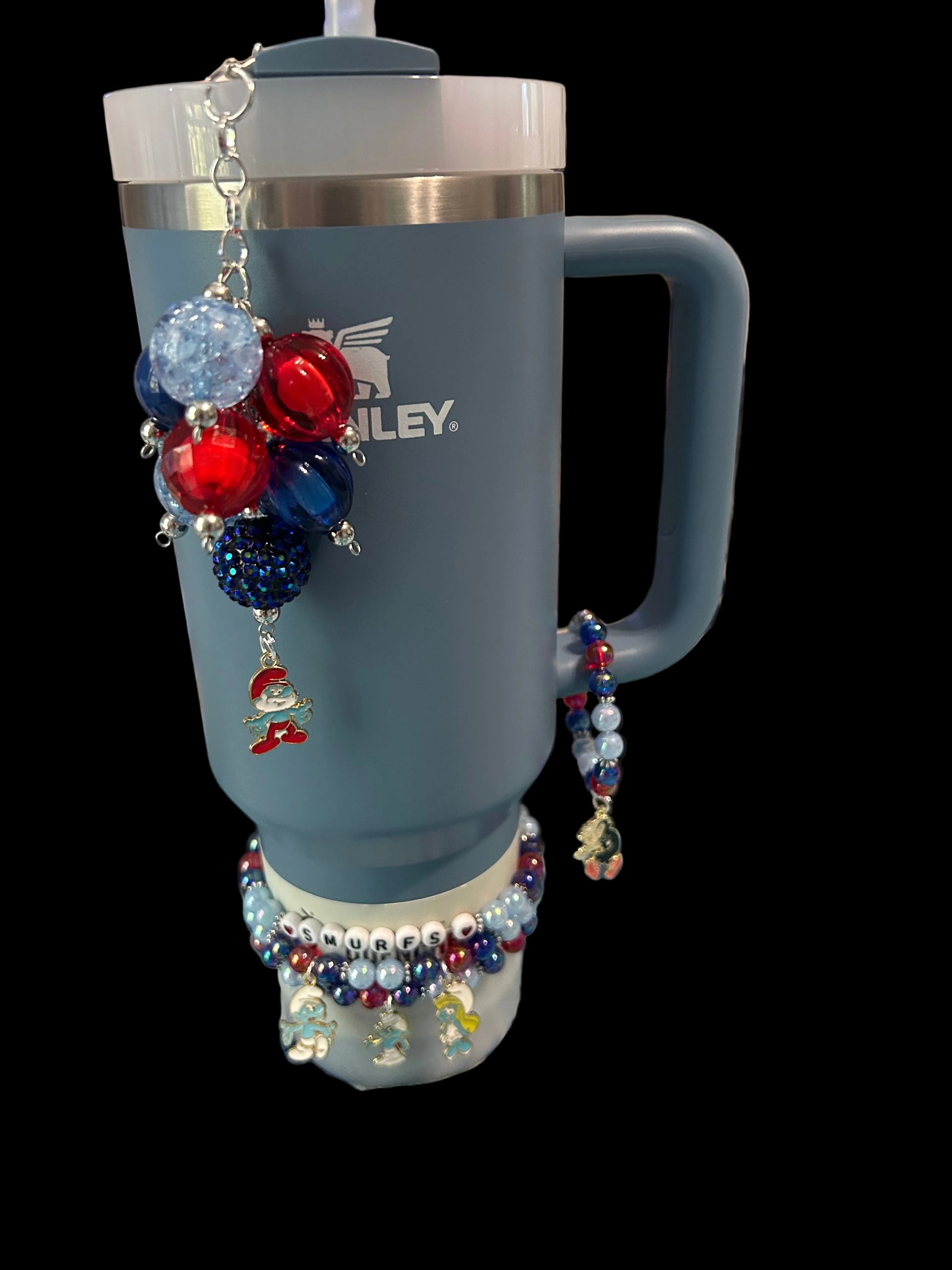 Blue Guy Bauble Straw Charm