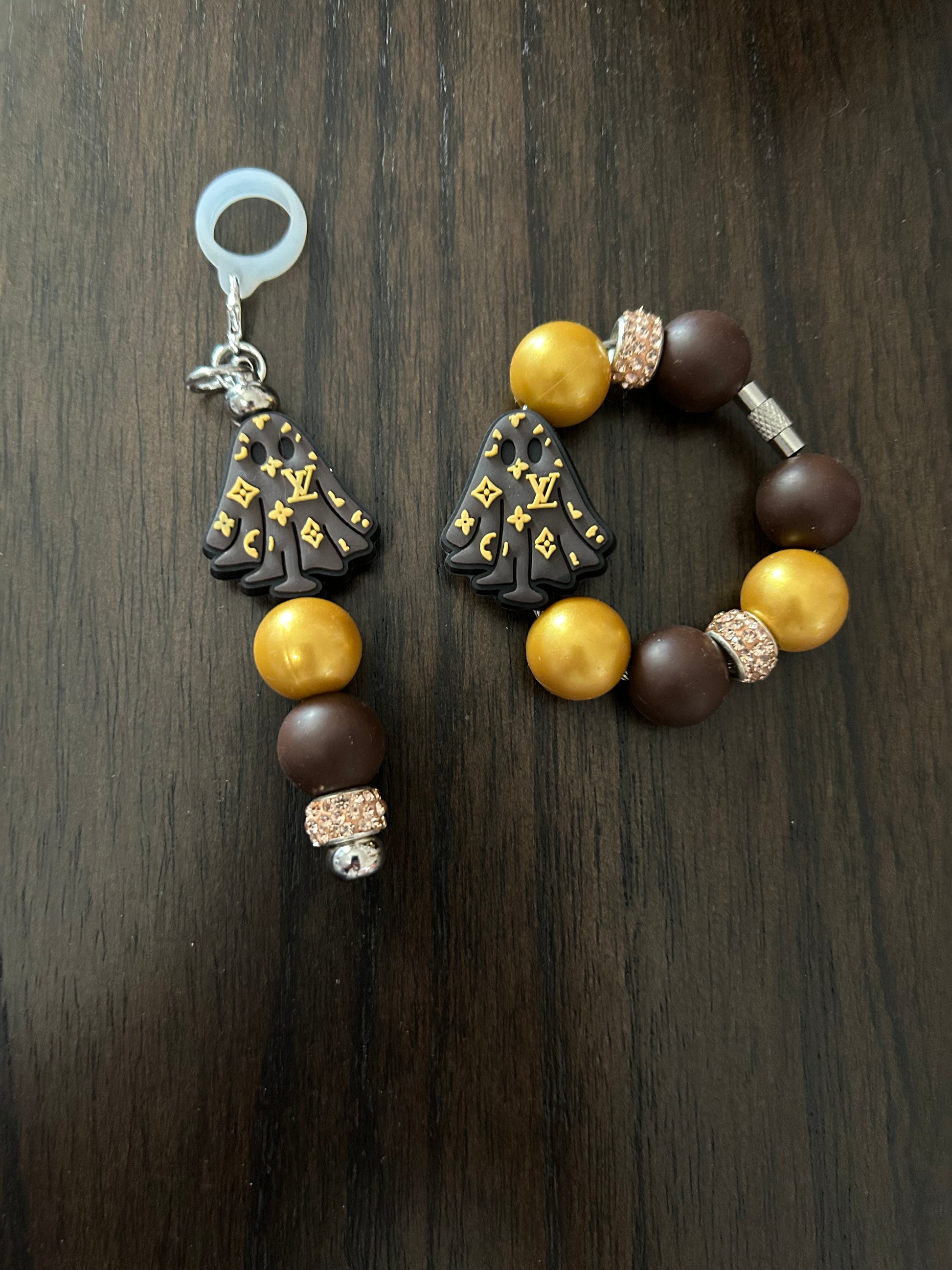 Ghost Straw and Handle Charm set
