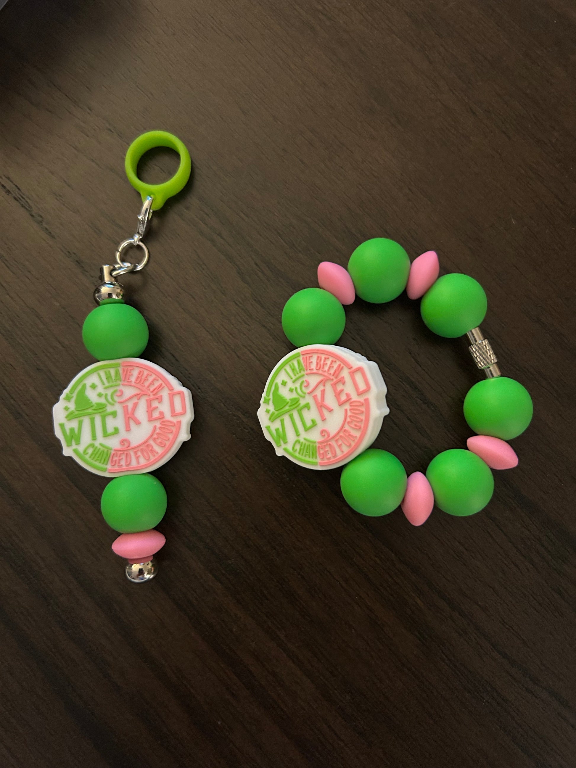 Good Evil Witches Straw and Handle Charm set