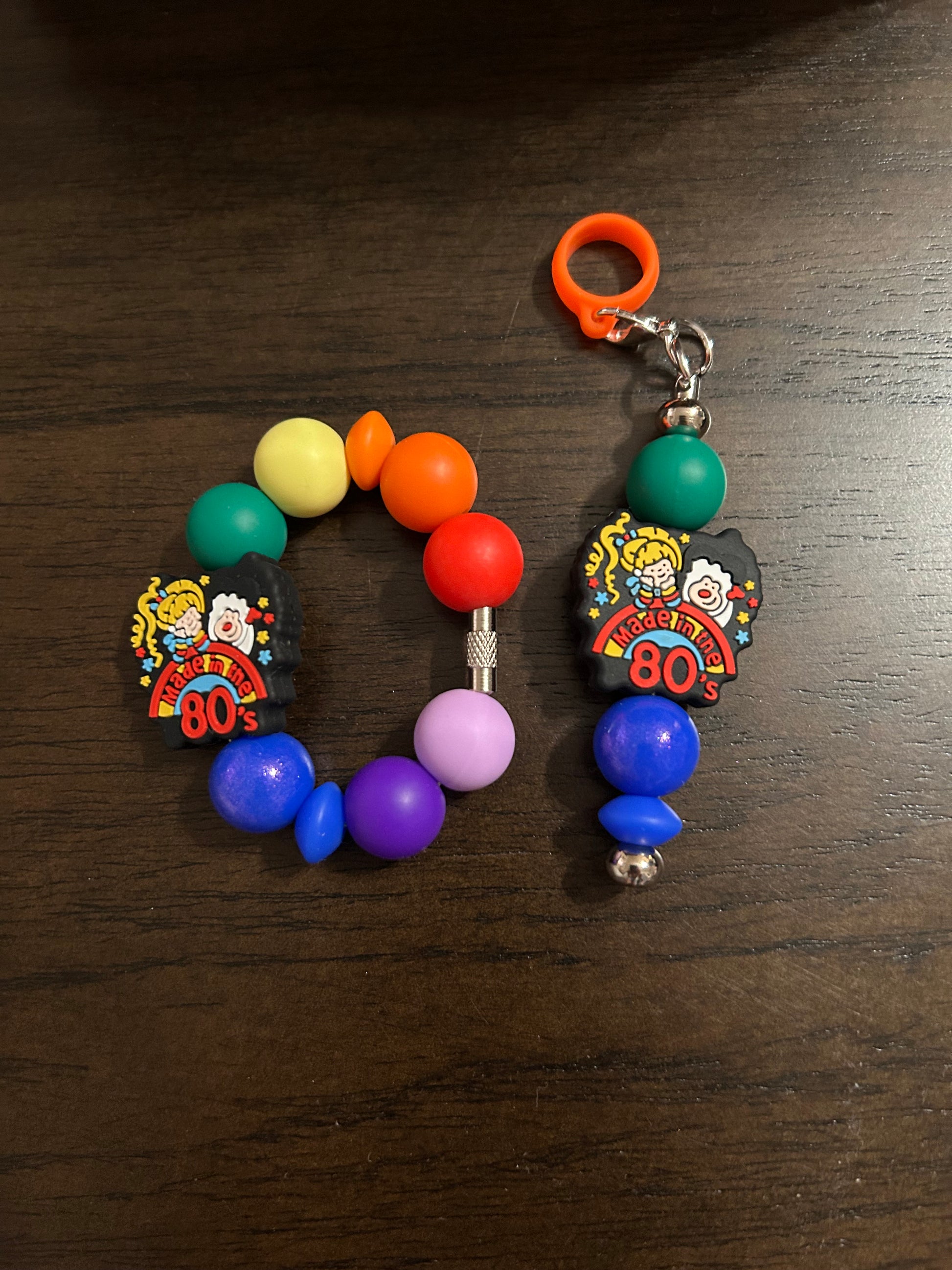 Rainbow Girl Straw and Handle Charm set