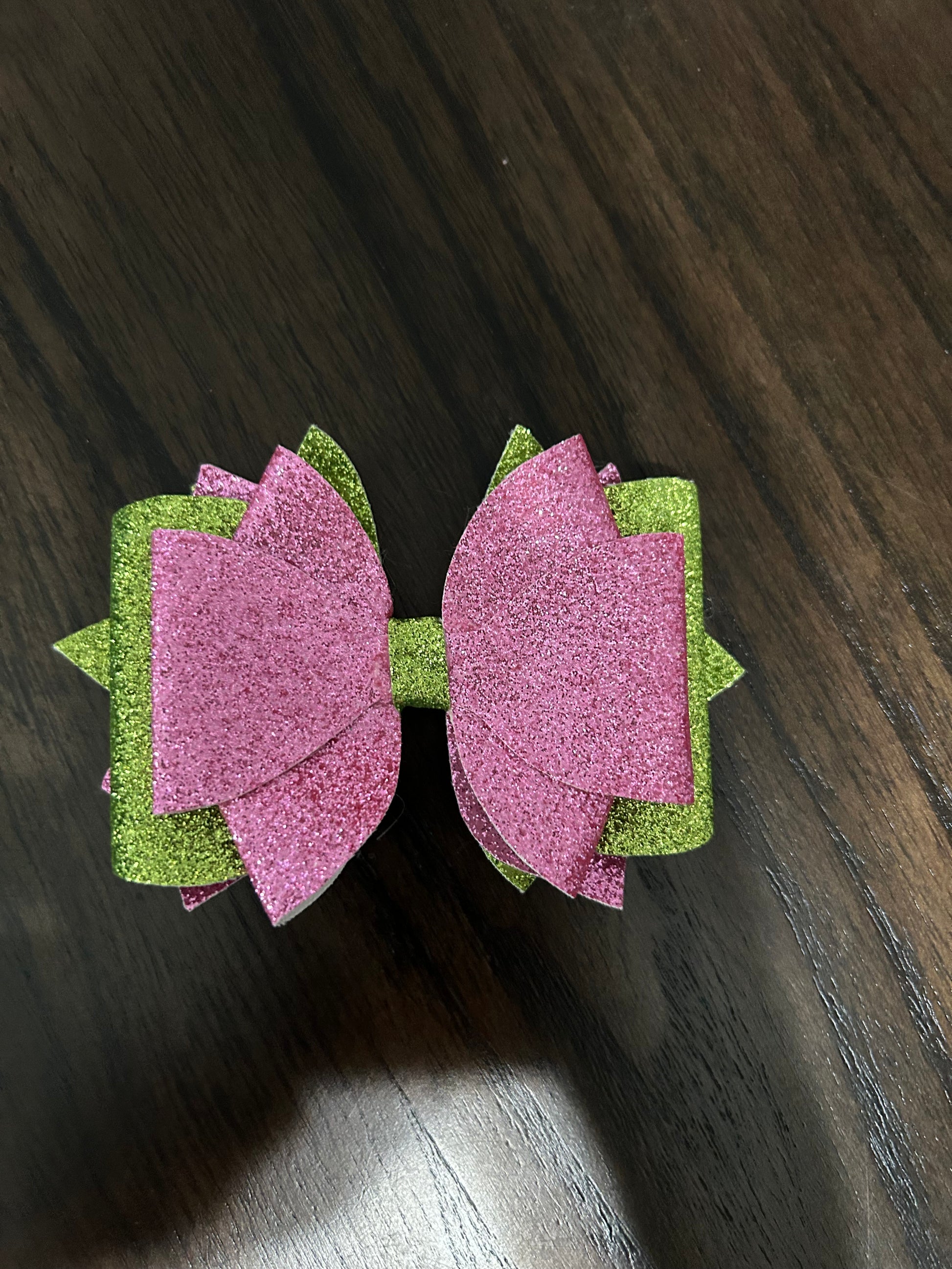 Pink and Green Bow