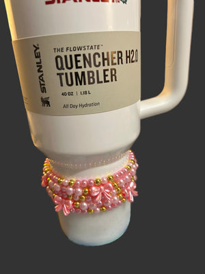 Love Shack Dark Pink Bow Bracelet Stack